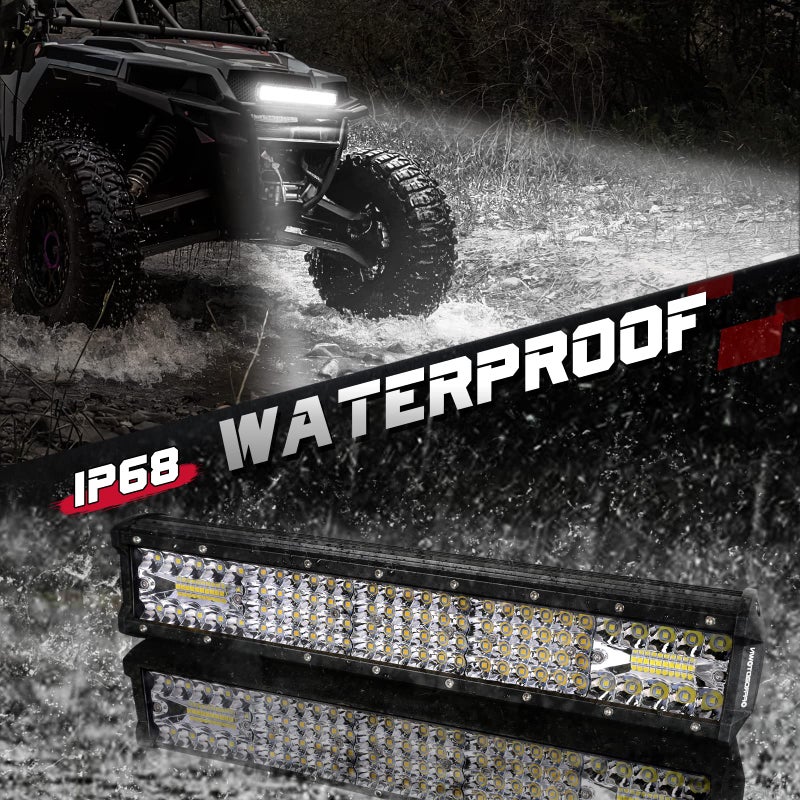 OFFROADTOWN شريط إضاءة LED مقاس 15 بوصة من OFFROADTOWN 224 واط رباعي الصفوف مع مجموعة من الأضواء الكاشفة والمائية للطرق الوعرة لسيارات الشاحنات والبيك أب فورد ATV UTV SUV - Image 4